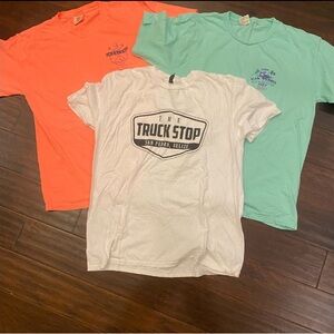 Belize Graphic T-Shirts Set Size L&XL-Orange/Mint Green/White